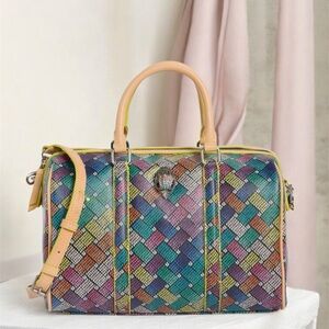 Kurt Geiger London Camden Boston Barrel Satchel Multicolor NWT dustbag